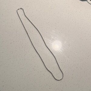 Silver Rope Chain Necklace 26in - Sleek Minimalist